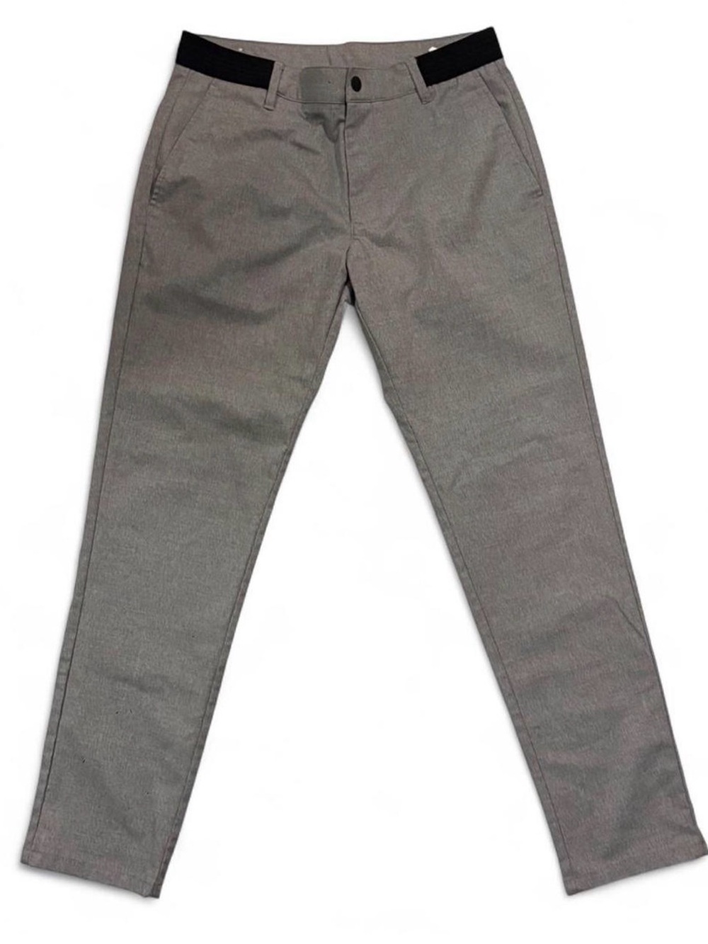 Zara Gray Chinos with Black Waistband Accent